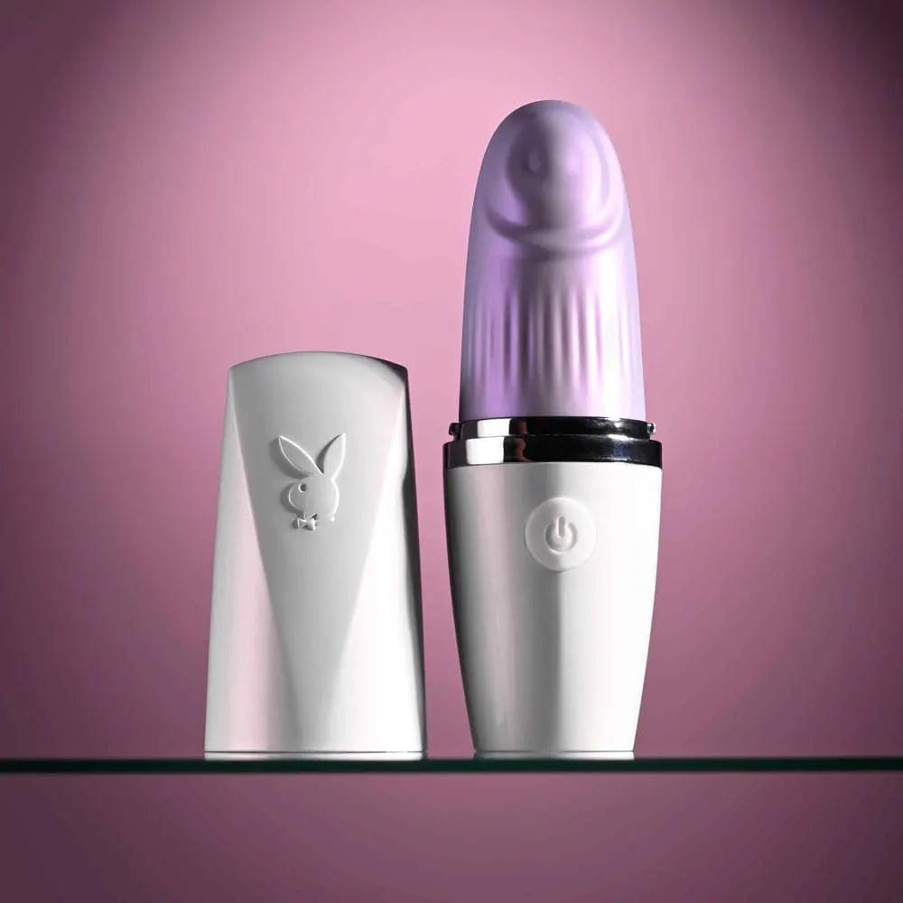 Playboy Pleasure GETAWAY - White/ 14.2 cm USB Rechargeable Tapping Stimulator Playboy Pleasure Discreet Intimate Essentials.