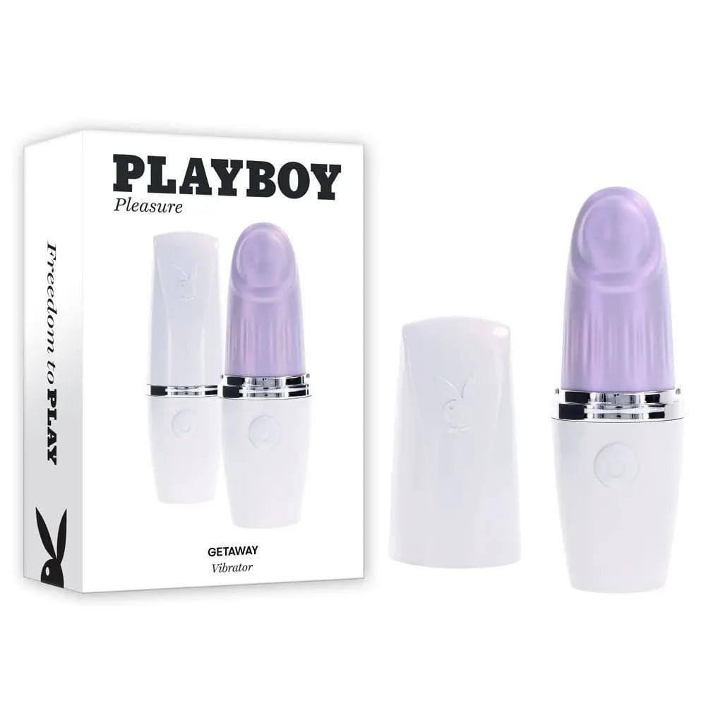 Playboy Pleasure GETAWAY - White/ 14.2 cm USB Rechargeable Tapping Stimulator Playboy Pleasure Discreet Intimate Essentials.