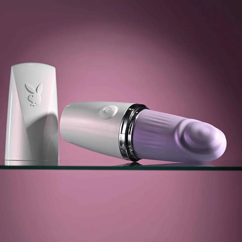Playboy Pleasure GETAWAY - White/ 14.2 cm USB Rechargeable Tapping Stimulator Playboy Pleasure Discreet Intimate Essentials.