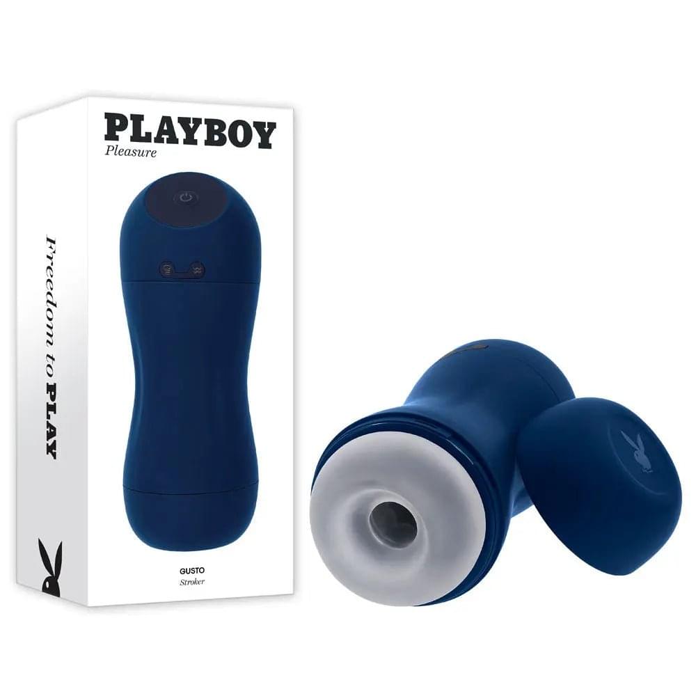 Playboy Pleasure GUSTO - USB Rechargeable Vibrating & Sucking Masturbator Playboy Pleasure Discreet Intimate Essentials.