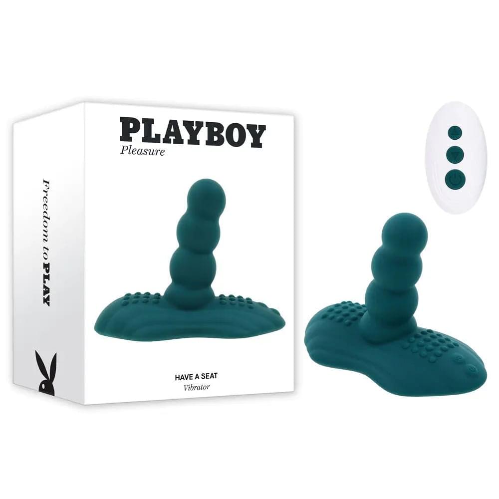 Playboy Pleasure HAVE A SEAT -  USB Rechargeable Rideable Vibrator and Grinder Pad with Remote Playboy Pleasure Discreet Intimate Essentials.