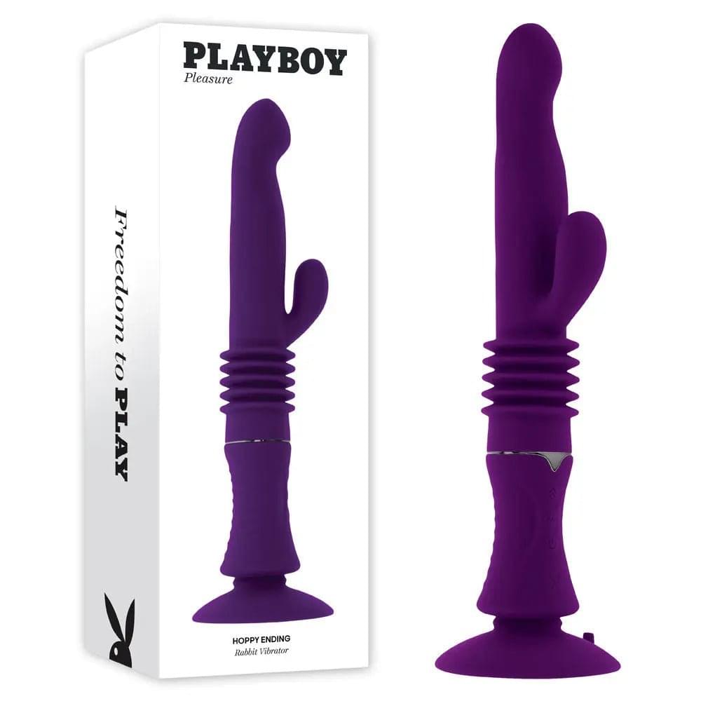 Playboy Pleasure HOPPY ENDING -  29.2 cm USB Rechargeable Thrusting Rabbit Vibrator Playboy Pleasure Discreet Intimate Essentials.