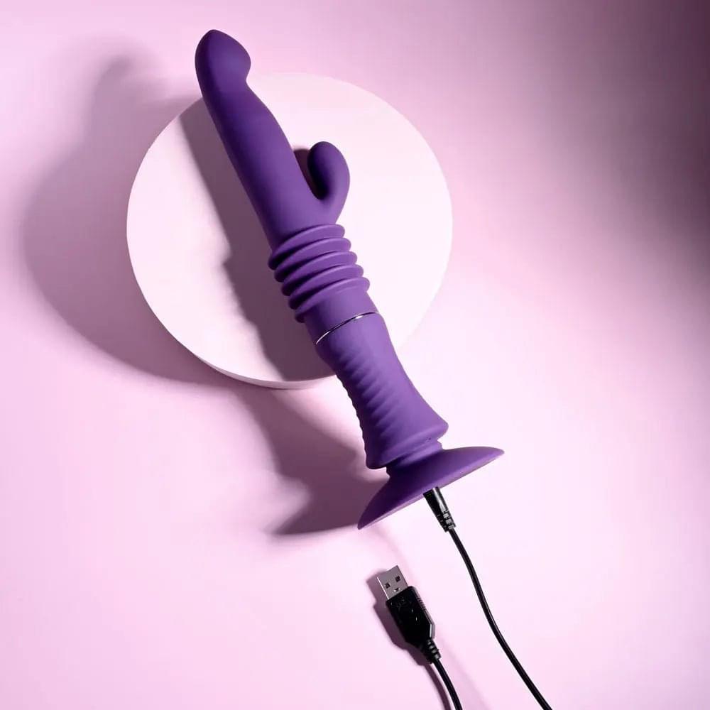 Playboy Pleasure HOPPY ENDING -  29.2 cm USB Rechargeable Thrusting Rabbit Vibrator Playboy Pleasure Discreet Intimate Essentials.