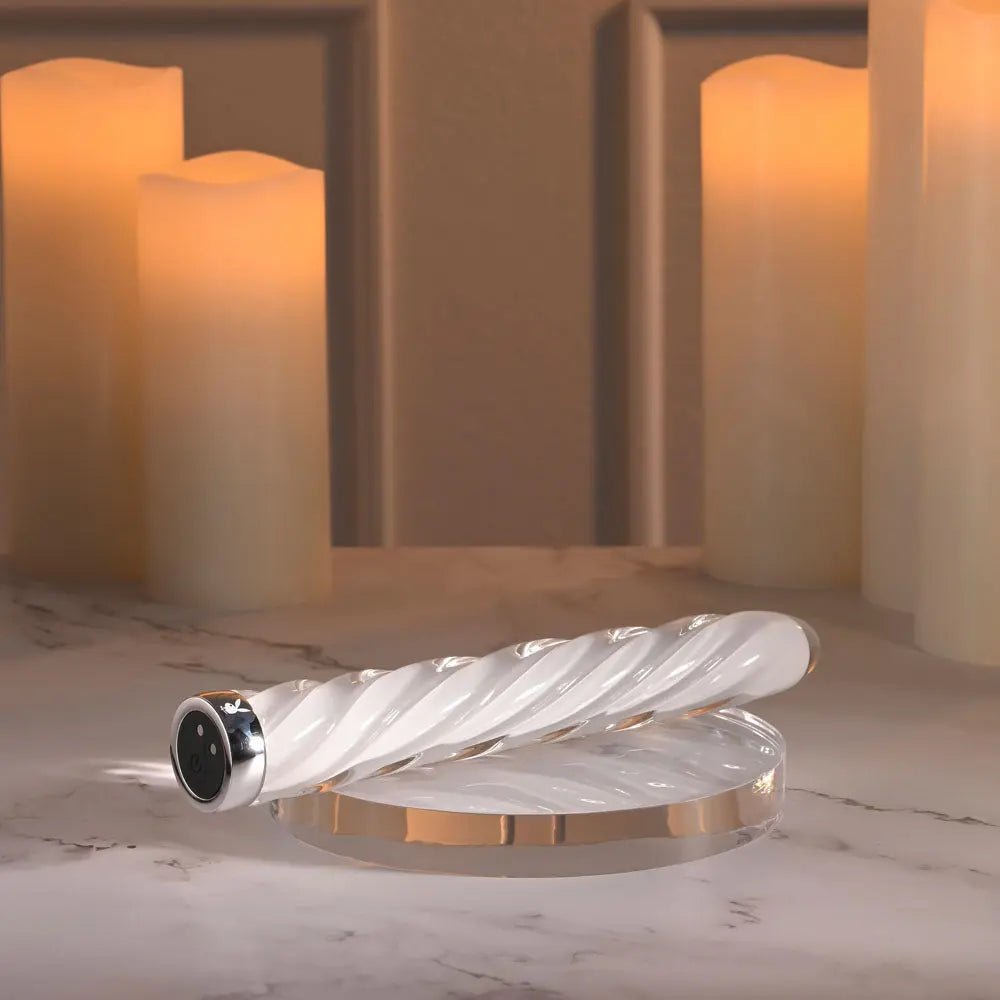 Shop affordable quality Playboy Pleasure IN A TWIST - Glass 17.5 cm USB Rechargeable Vibrator - Discreet Intimate Essentials - VIBRATORS - Playboy Pleasure