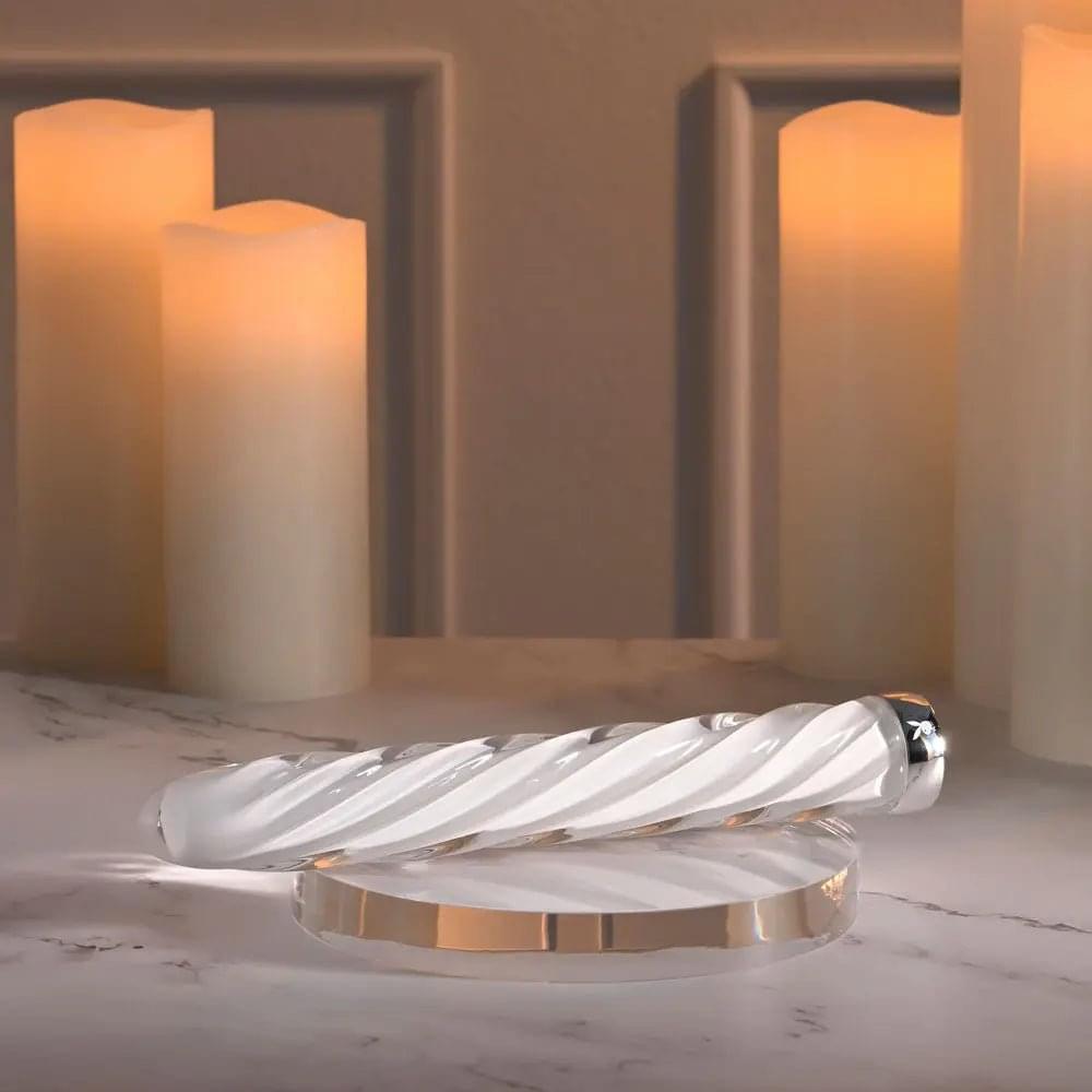 Playboy Pleasure IN A TWIST -  Glass 17.5 cm USB Rechargeable Vibrator Playboy Pleasure Discreet Intimate Essentials.