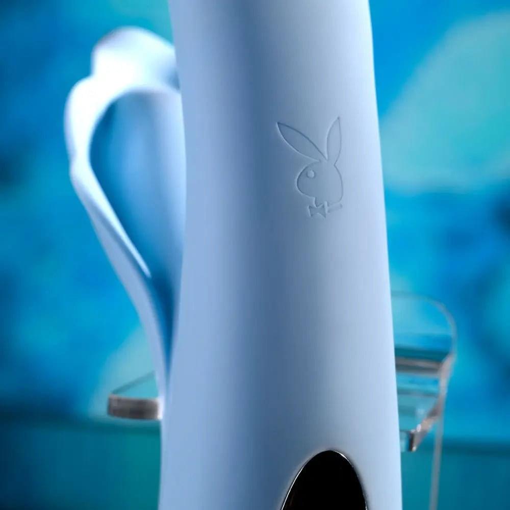 Playboy Pleasure IN BLOOM -  23.5 cm USB Rechargeable Thrusting Tapping & Heating Dual Vibrator Playboy Pleasure Discreet Intimate Essentials.