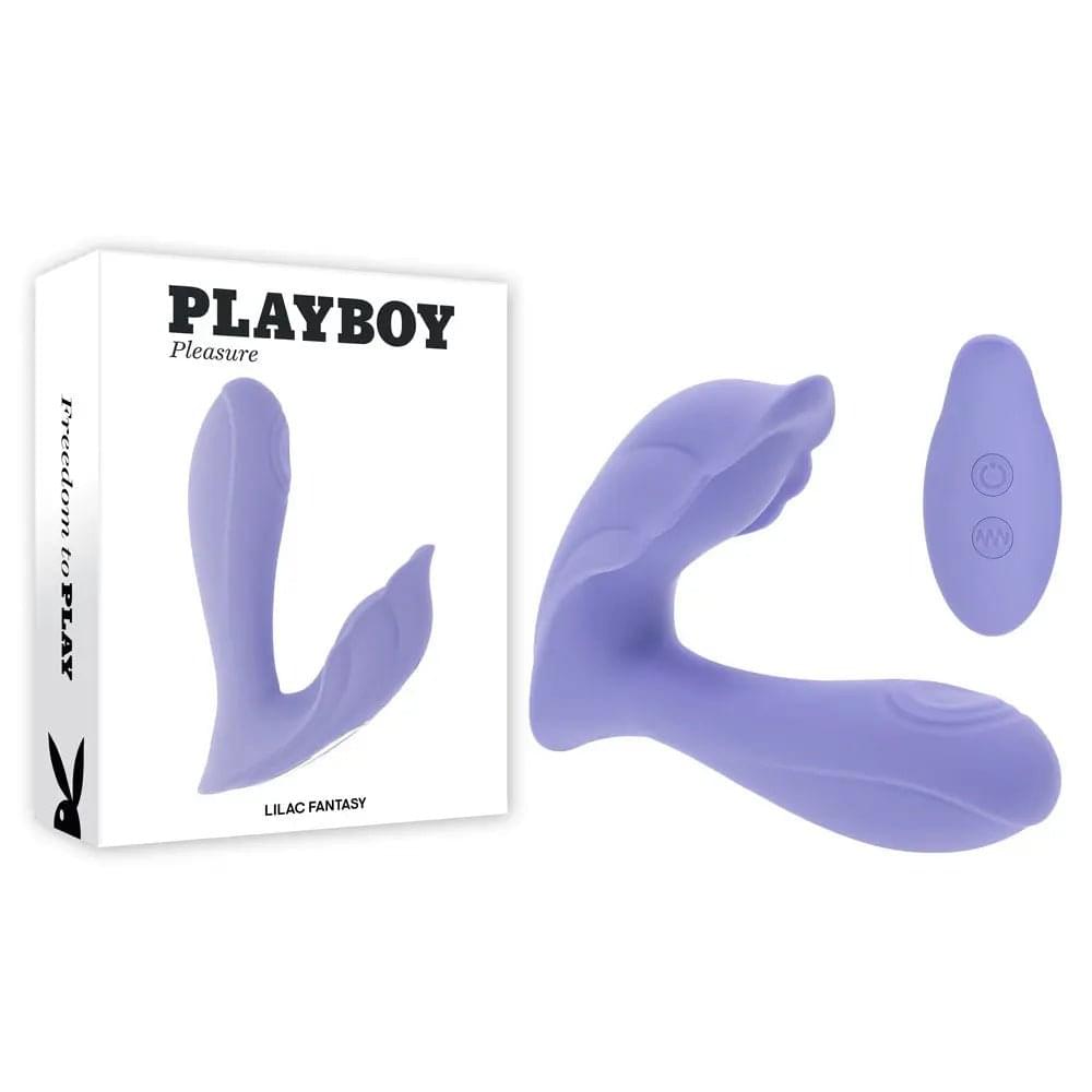 Playboy Pleasure LILAC FANTASY -  13.5 cm USB Rechargeable Tapping Vibrator with Remote Playboy Pleasure Discreet Intimate Essentials.