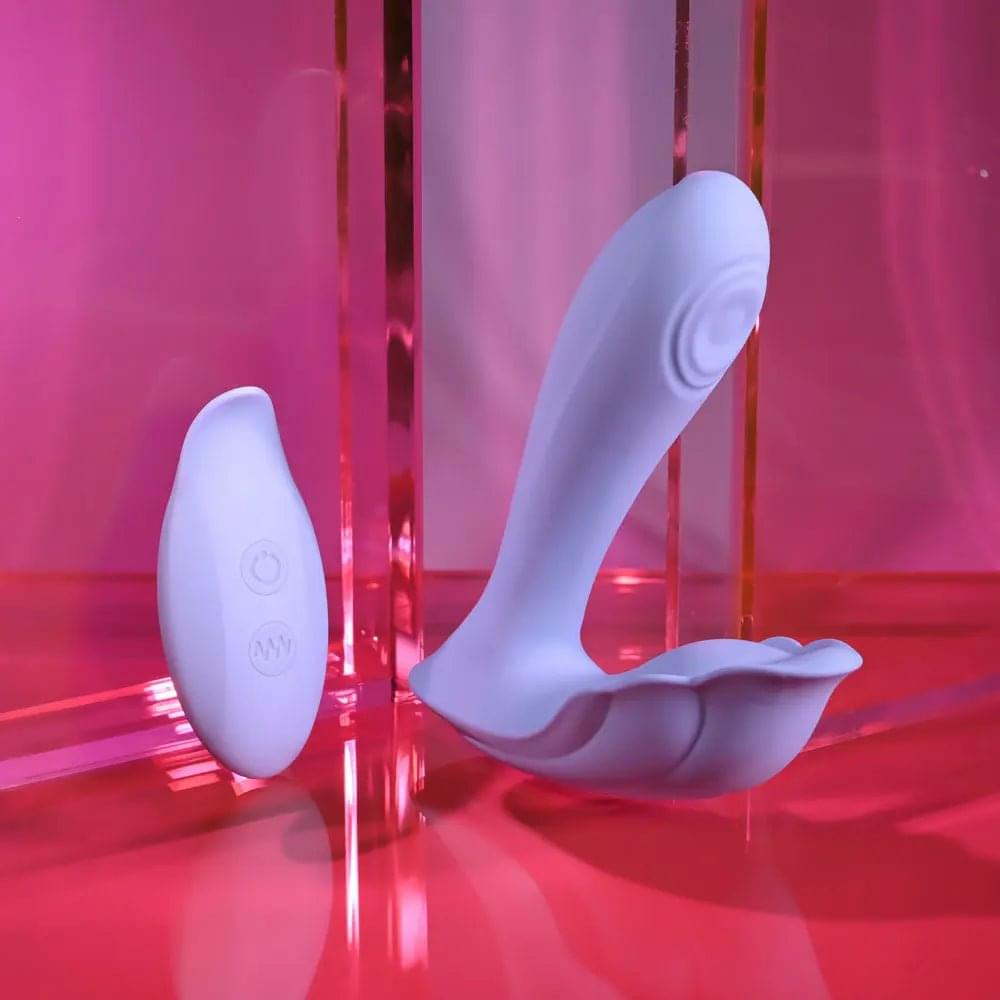 Playboy Pleasure LILAC FANTASY -  13.5 cm USB Rechargeable Tapping Vibrator with Remote Playboy Pleasure Discreet Intimate Essentials.