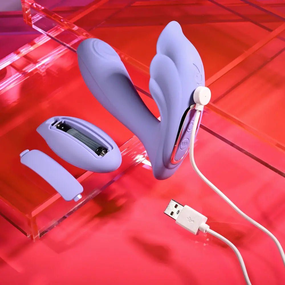 Shop affordable quality Playboy Pleasure LILAC FANTASY - 13.5 cm USB Rechargeable Tapping Vibrator with Remote - Discreet Intimate Essentials - VIBRATORS - Playboy Pleasure