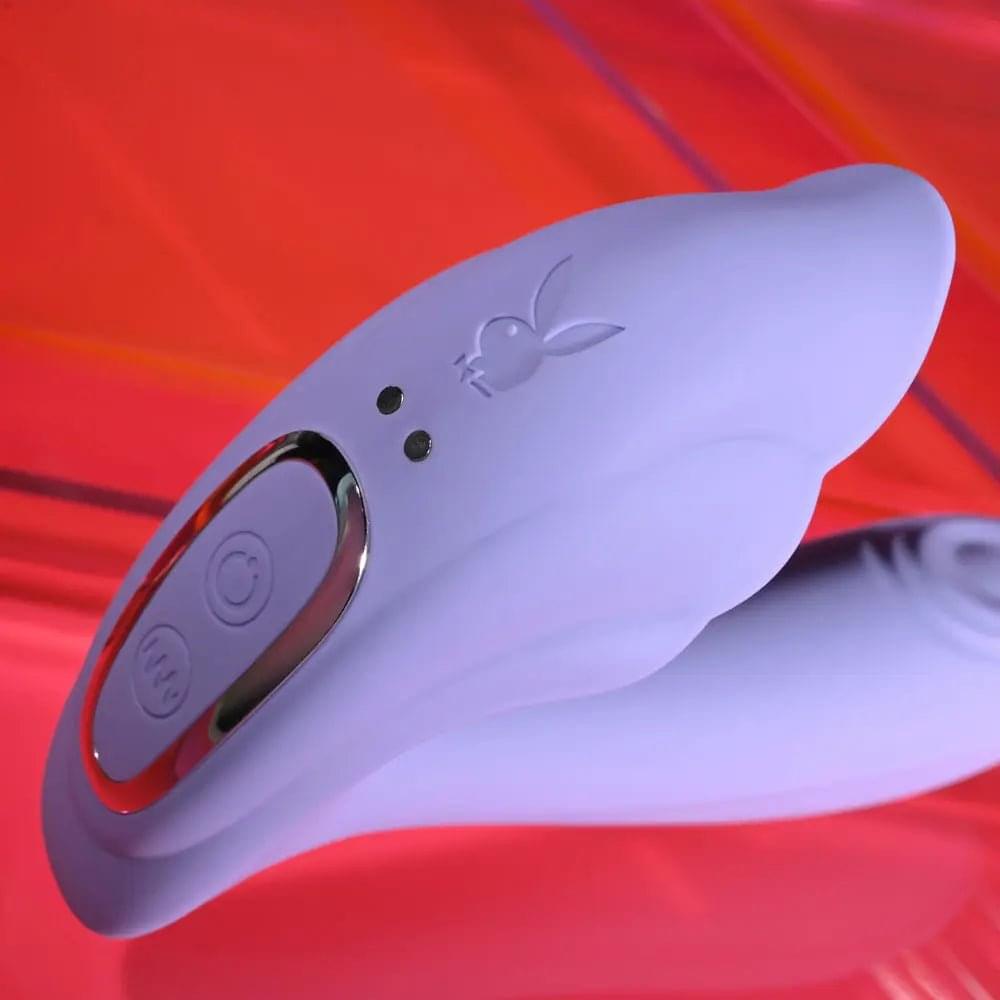 Playboy Pleasure LILAC FANTASY -  13.5 cm USB Rechargeable Tapping Vibrator with Remote Playboy Pleasure Discreet Intimate Essentials.