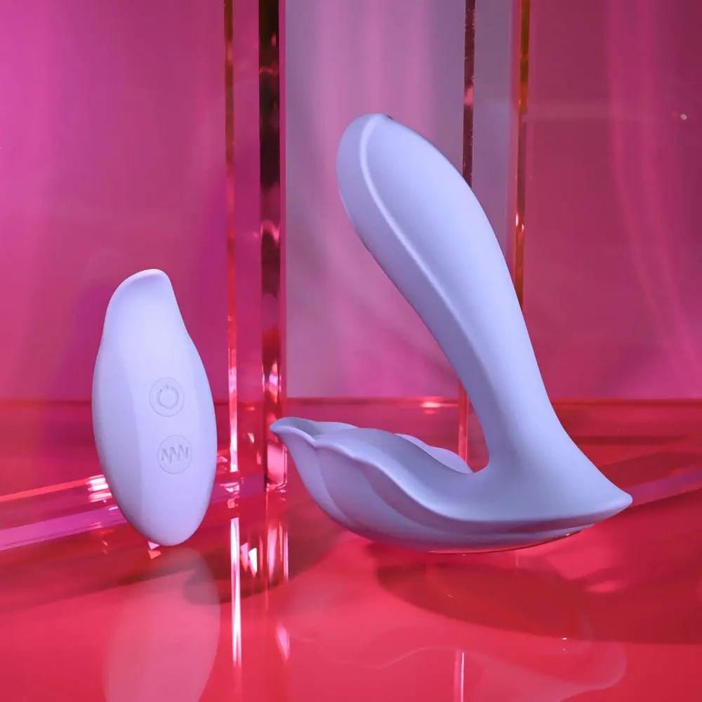Playboy Pleasure LILAC FANTASY -  13.5 cm USB Rechargeable Tapping Vibrator with Remote Playboy Pleasure Discreet Intimate Essentials.