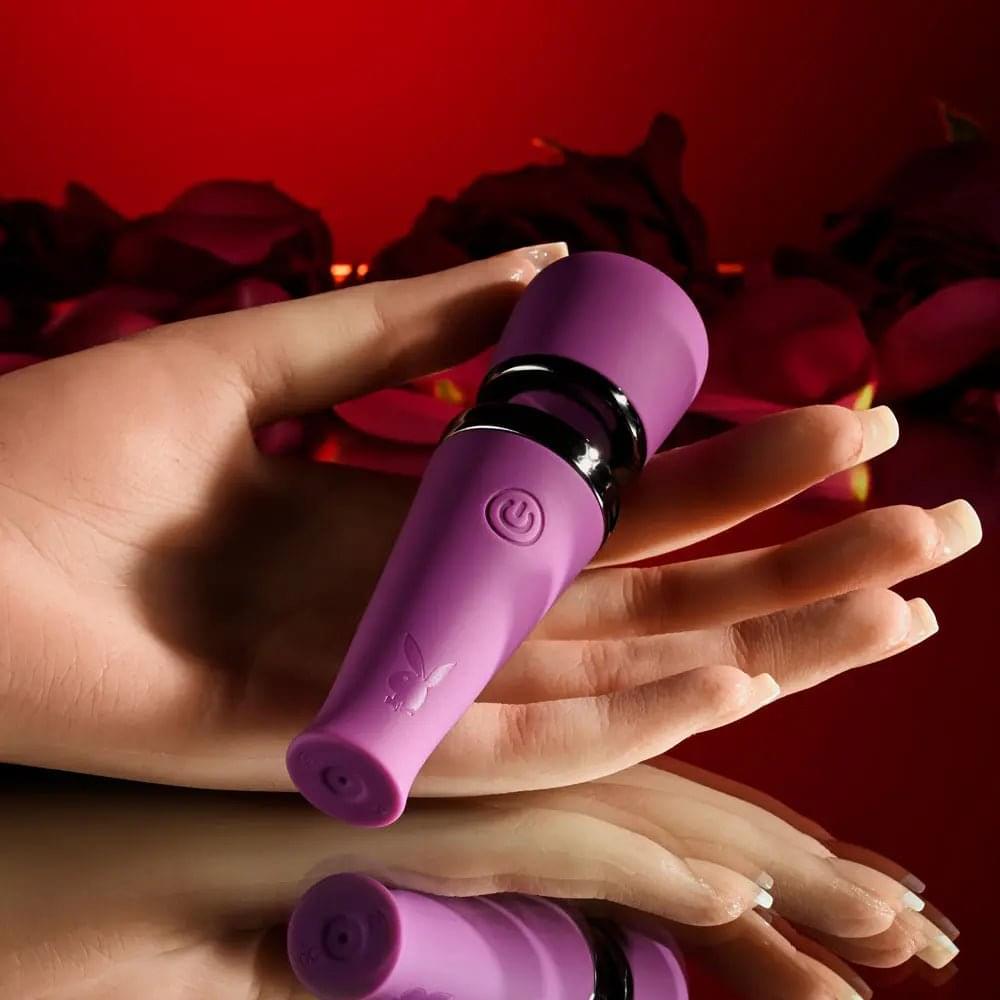 Playboy Pleasure MIC DROP -  11.4 cm USB Rechargeable Vibrating Mini Massage Wand Playboy Pleasure Discreet Intimate Essentials.