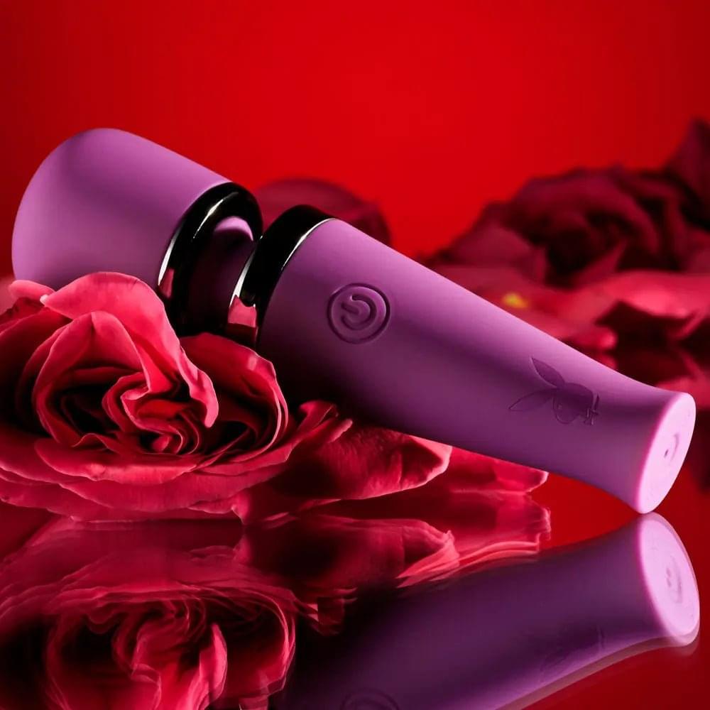 Playboy Pleasure MIC DROP -  11.4 cm USB Rechargeable Vibrating Mini Massage Wand Playboy Pleasure Discreet Intimate Essentials.