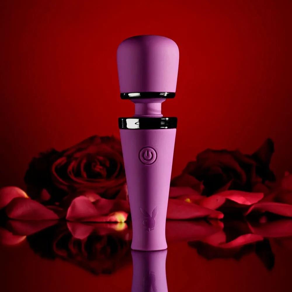 Playboy Pleasure MIC DROP -  11.4 cm USB Rechargeable Vibrating Mini Massage Wand Playboy Pleasure Discreet Intimate Essentials.