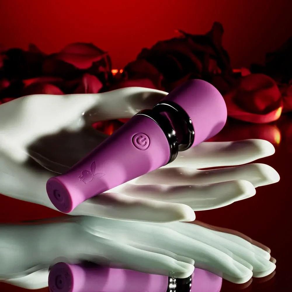 Playboy Pleasure MIC DROP -  11.4 cm USB Rechargeable Vibrating Mini Massage Wand Playboy Pleasure Discreet Intimate Essentials.