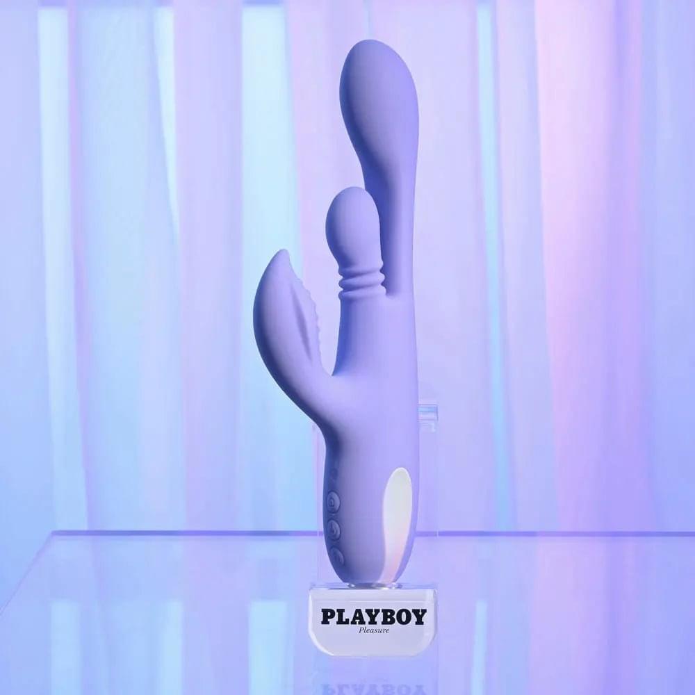 Playboy Pleasure NUBBIN RUBBIN -  24.1 cm USB Rechargeable Thrusting Rabbit Vibrator Playboy Pleasure Discreet Intimate Essentials.