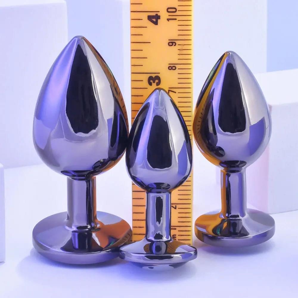 Playboy Pleasure PLEASURE 3 WAYS - Metal Butt Plugs - Set of 3 Sizes Playboy Pleasure Discreet Intimate Essentials.