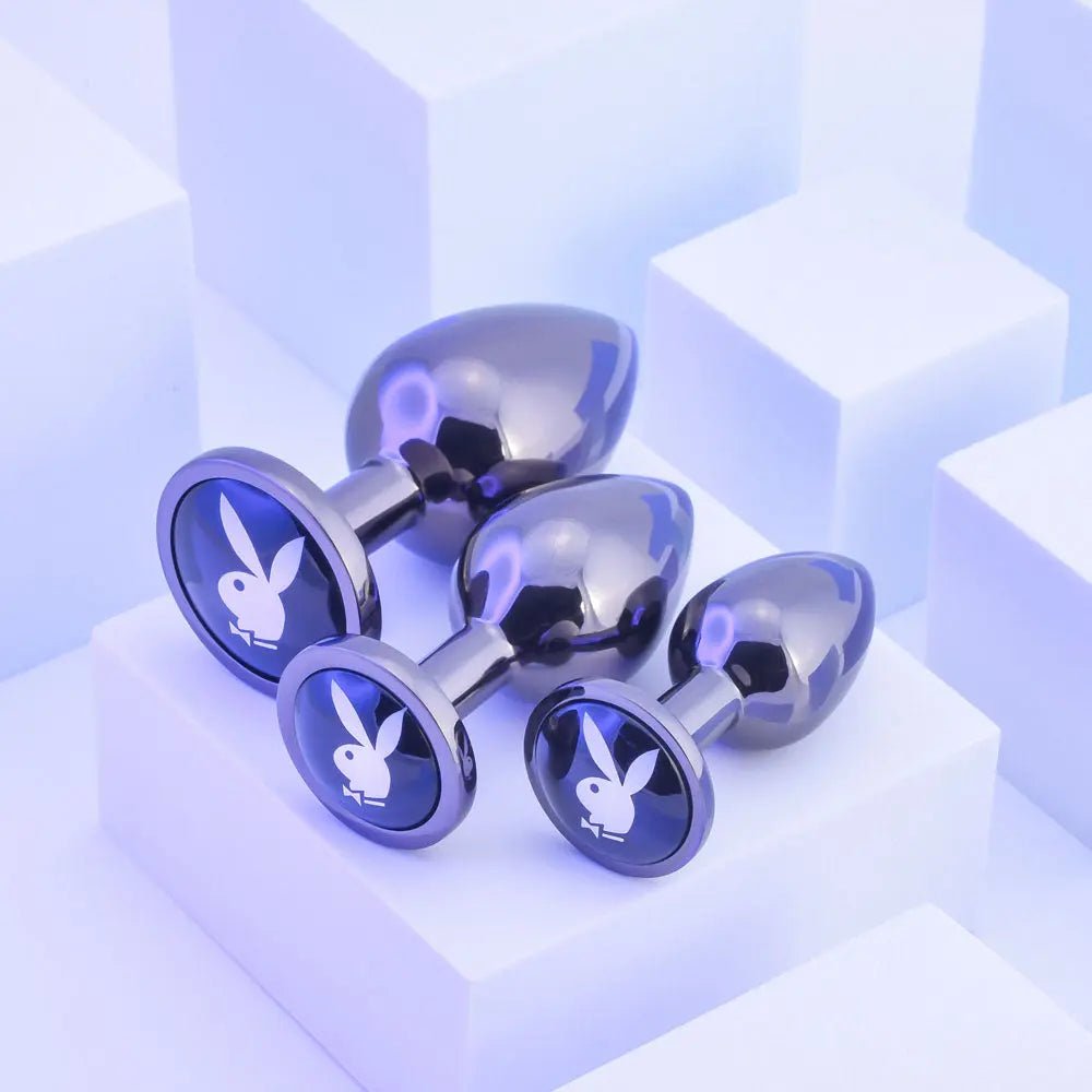 Shop affordable quality Playboy Pleasure PLEASURE 3 WAYS - Metal Butt Plugs - Set of 3 Sizes - Discreet Intimate Essentials - ANAL TOYS - Playboy Pleasure