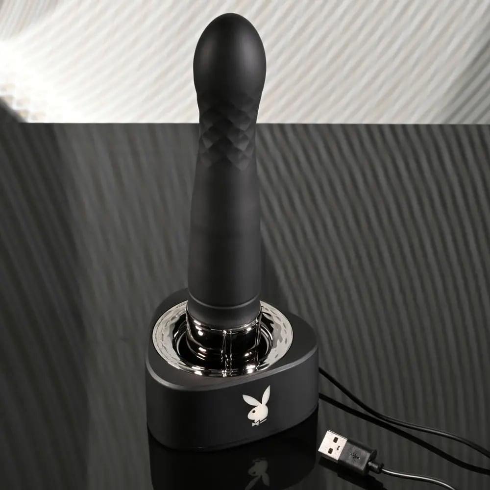 Playboy Pleasure PLEASURE ZONE -  21.4 cm Rechargeable Vibrator with USB Charging Dock Playboy Pleasure Discreet Intimate Essentials.