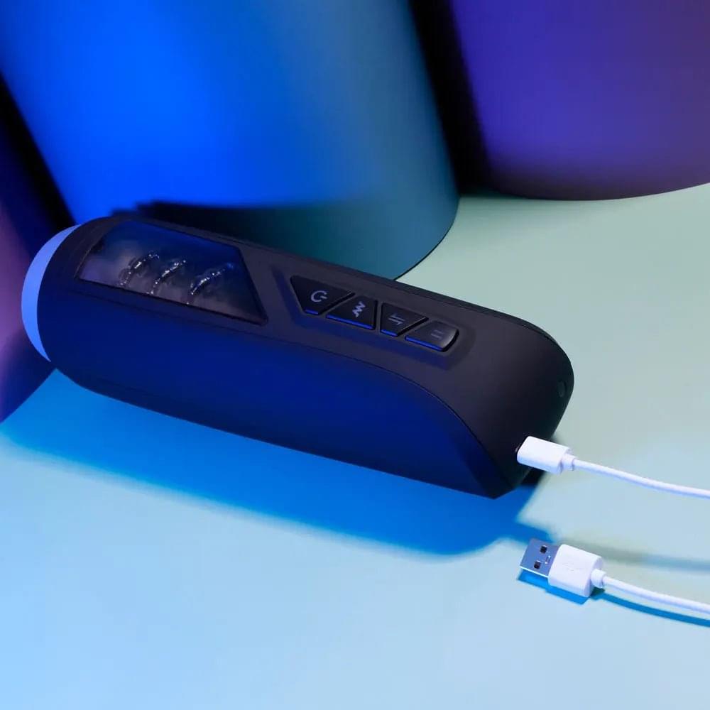 Playboy Pleasure PURSUIT OF PLEASURE - USB Rechargeable Vibrating Stroker Playboy Pleasure Discreet Intimate Essentials.