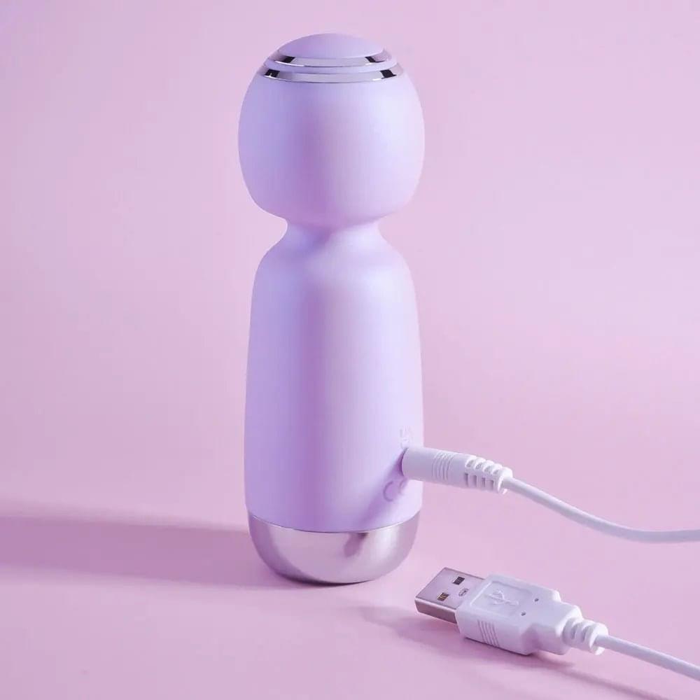 Playboy Pleasure ROYAL MINI - Lilac 12.5 cm USB Rechargeable Mini Wand Vibrator Playboy Pleasure Discreet Intimate Essentials.