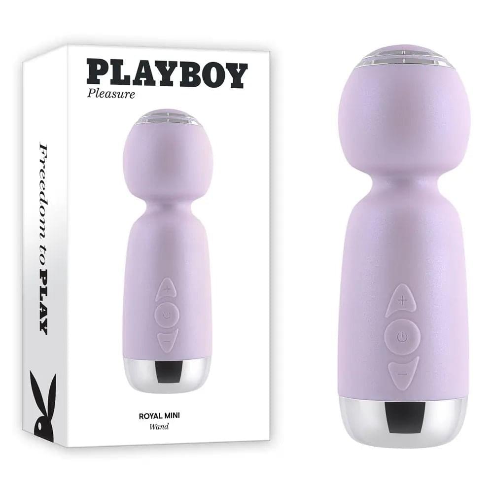 Playboy Pleasure ROYAL MINI - Lilac 12.5 cm USB Rechargeable Mini Wand Vibrator Playboy Pleasure Discreet Intimate Essentials.