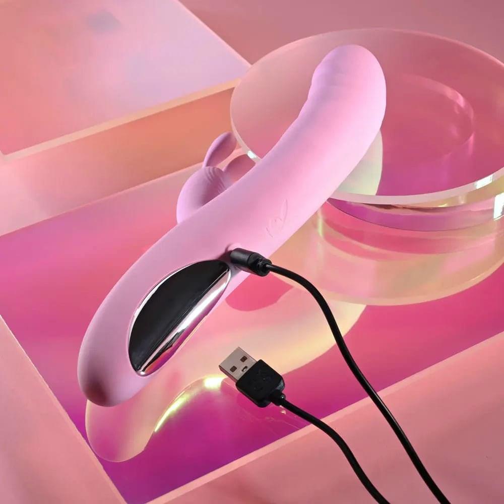 Playboy Pleasure RUB ME RIGHT -  23.2 cm USB Rechargeable Thrusting Rabbit Vibrator Playboy Pleasure Discreet Intimate Essentials.