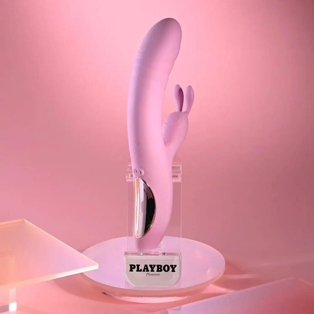 Playboy Pleasure RUB ME RIGHT -  23.2 cm USB Rechargeable Thrusting Rabbit Vibrator Playboy Pleasure Discreet Intimate Essentials.