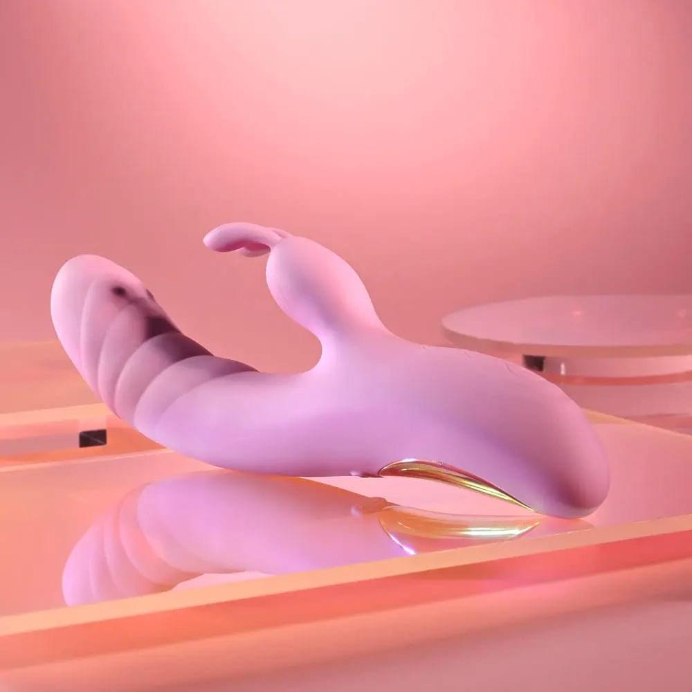 Playboy Pleasure RUB ME RIGHT -  23.2 cm USB Rechargeable Thrusting Rabbit Vibrator Playboy Pleasure Discreet Intimate Essentials.