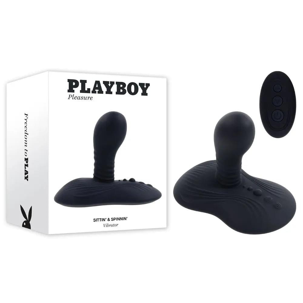 Playboy Pleasure SITTIN & SPINNIN -  USB Rechargeable Spinning Vibrator & Grinder Pad with Remote Playboy Pleasure Discreet Intimate Essentials.