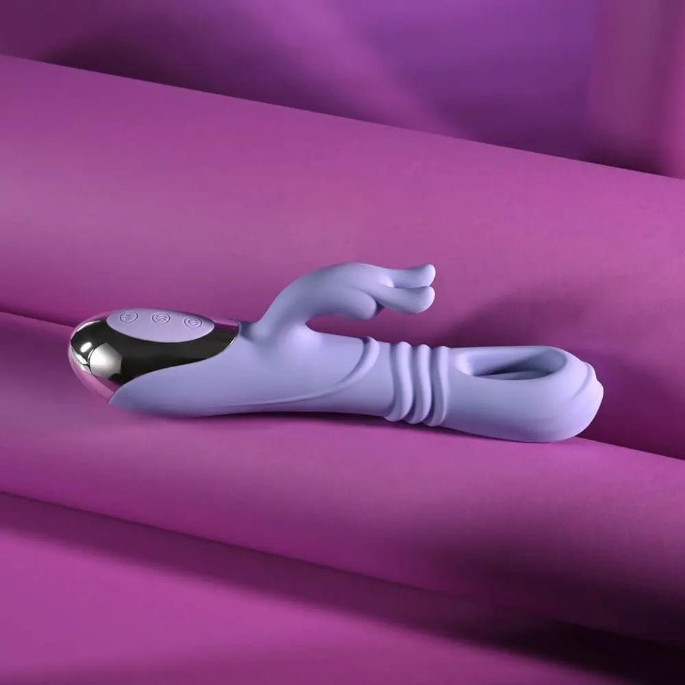 Playboy Pleasure TAP ME IN -  24.2 cm USB Rechargeable Rabbit Vibrator with Tapping Shaft Playboy Pleasure Discreet Intimate Essentials.
