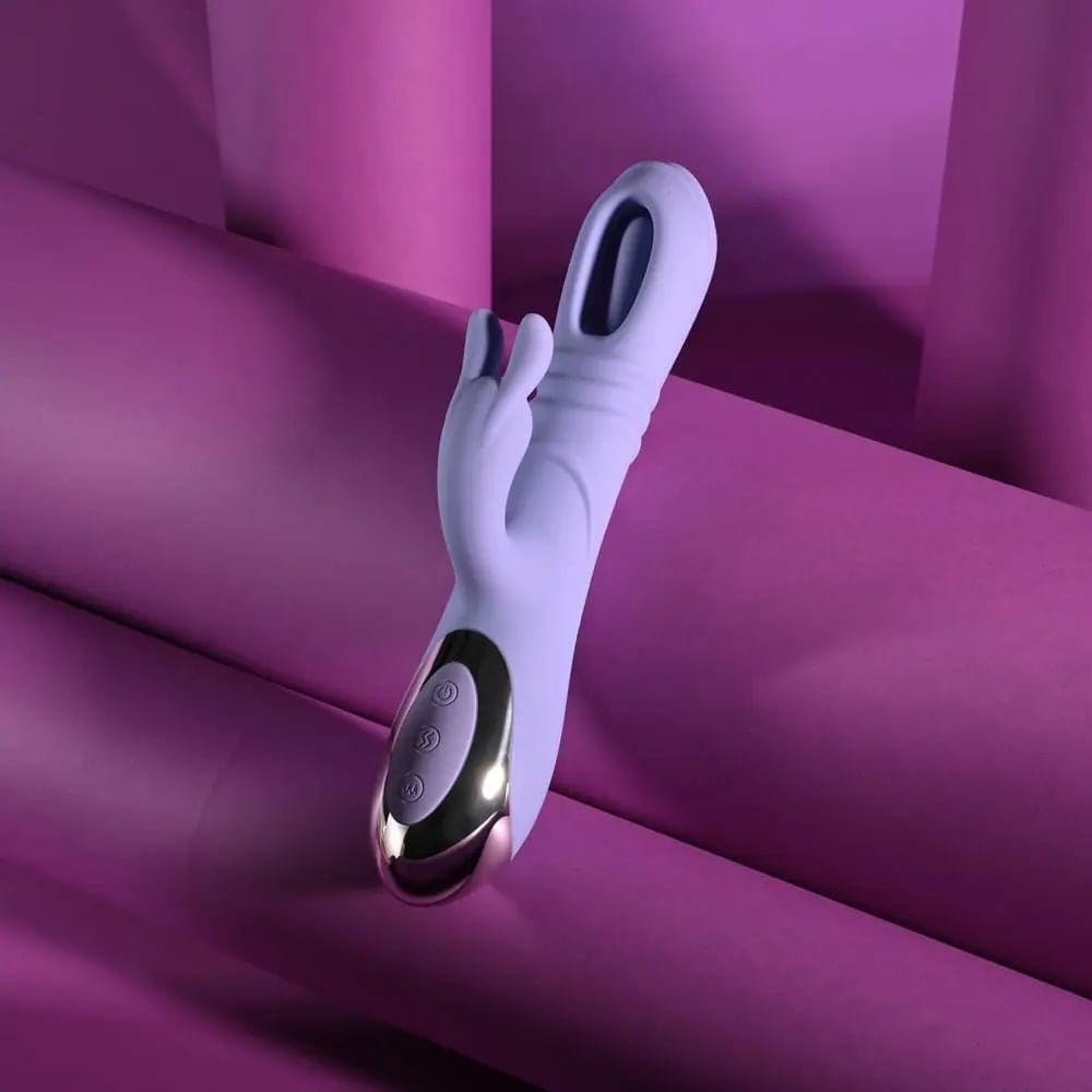 Playboy Pleasure TAP ME IN -  24.2 cm USB Rechargeable Rabbit Vibrator with Tapping Shaft Playboy Pleasure Discreet Intimate Essentials.