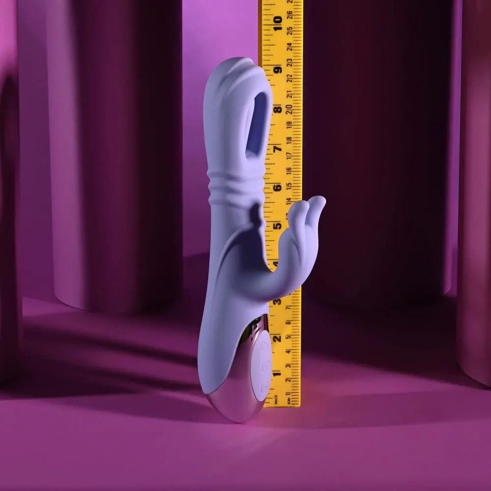 Playboy Pleasure TAP ME IN -  24.2 cm USB Rechargeable Rabbit Vibrator with Tapping Shaft Playboy Pleasure Discreet Intimate Essentials.