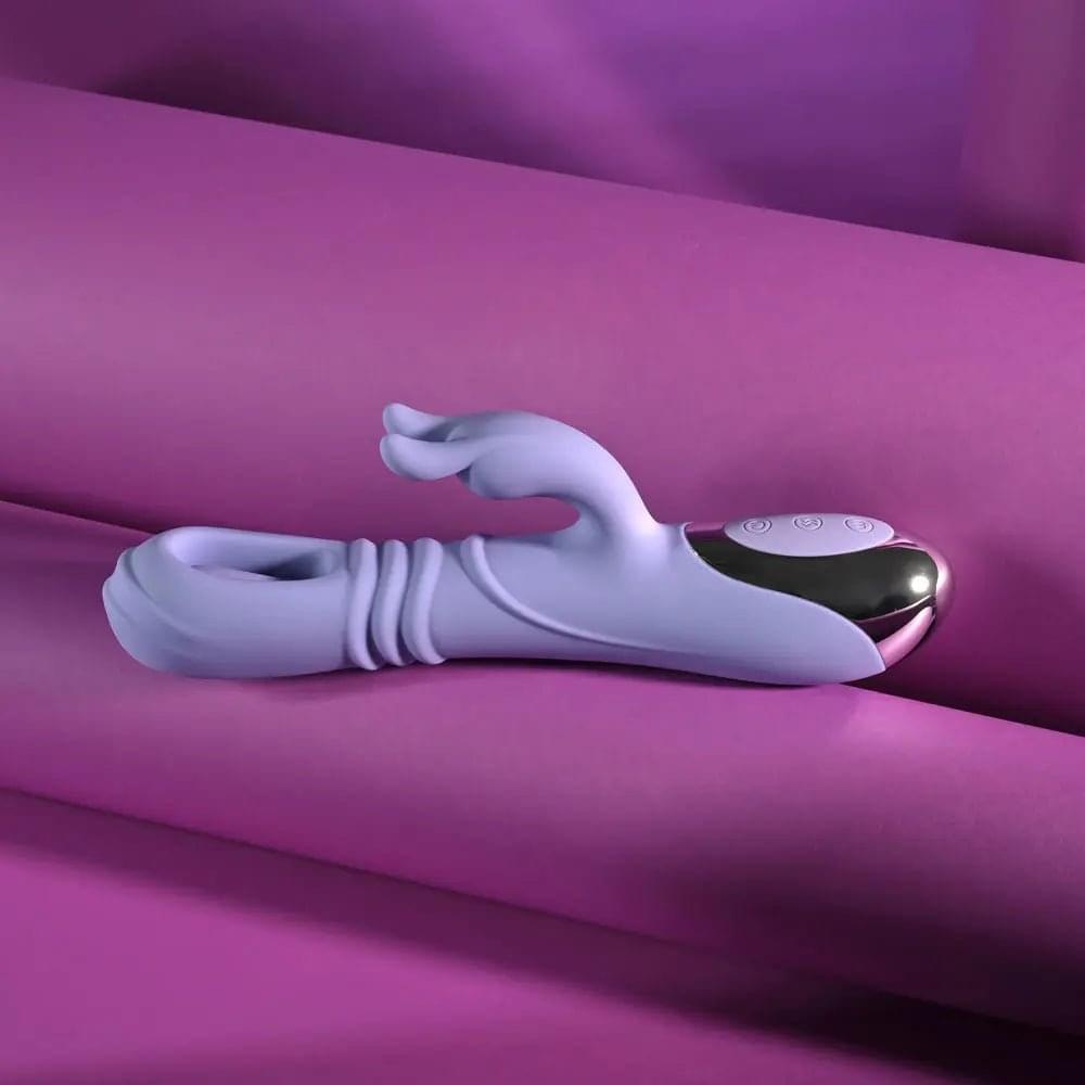 Playboy Pleasure TAP ME IN -  24.2 cm USB Rechargeable Rabbit Vibrator with Tapping Shaft Playboy Pleasure Discreet Intimate Essentials.