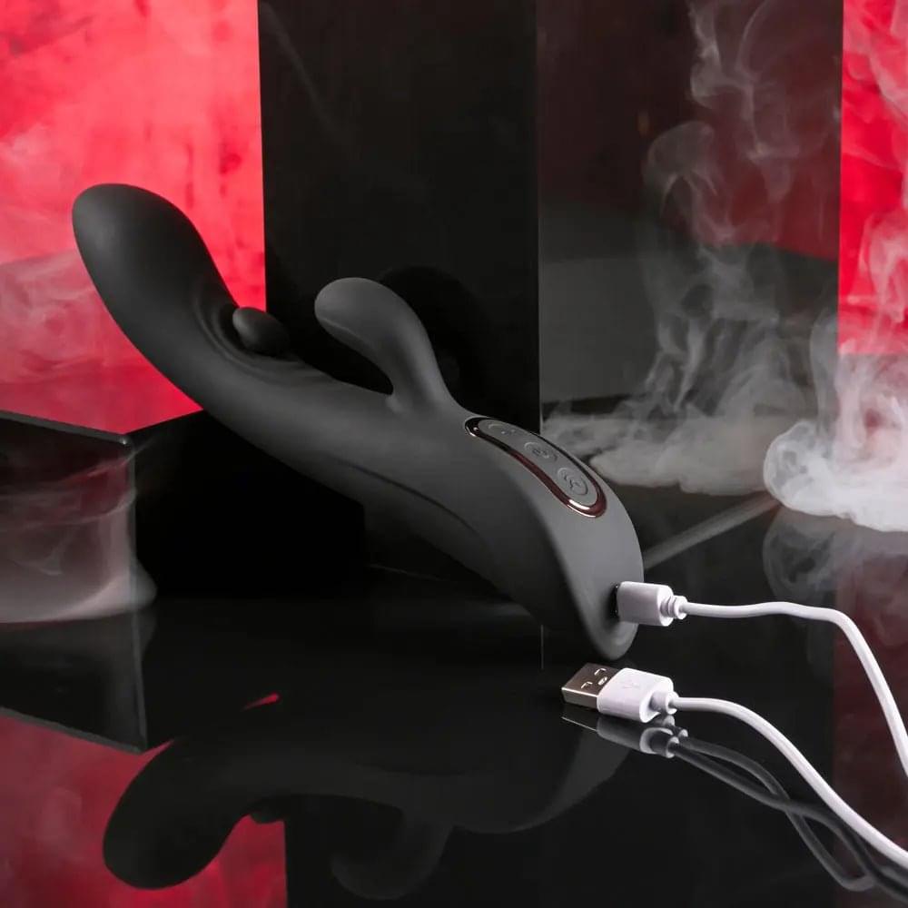 Playboy Pleasure THATS THE SPOT -  23.3 cm USB Rechargeable Rabbit Vibrator with G-Spot Tapper Playboy Pleasure Discreet Intimate Essentials.
