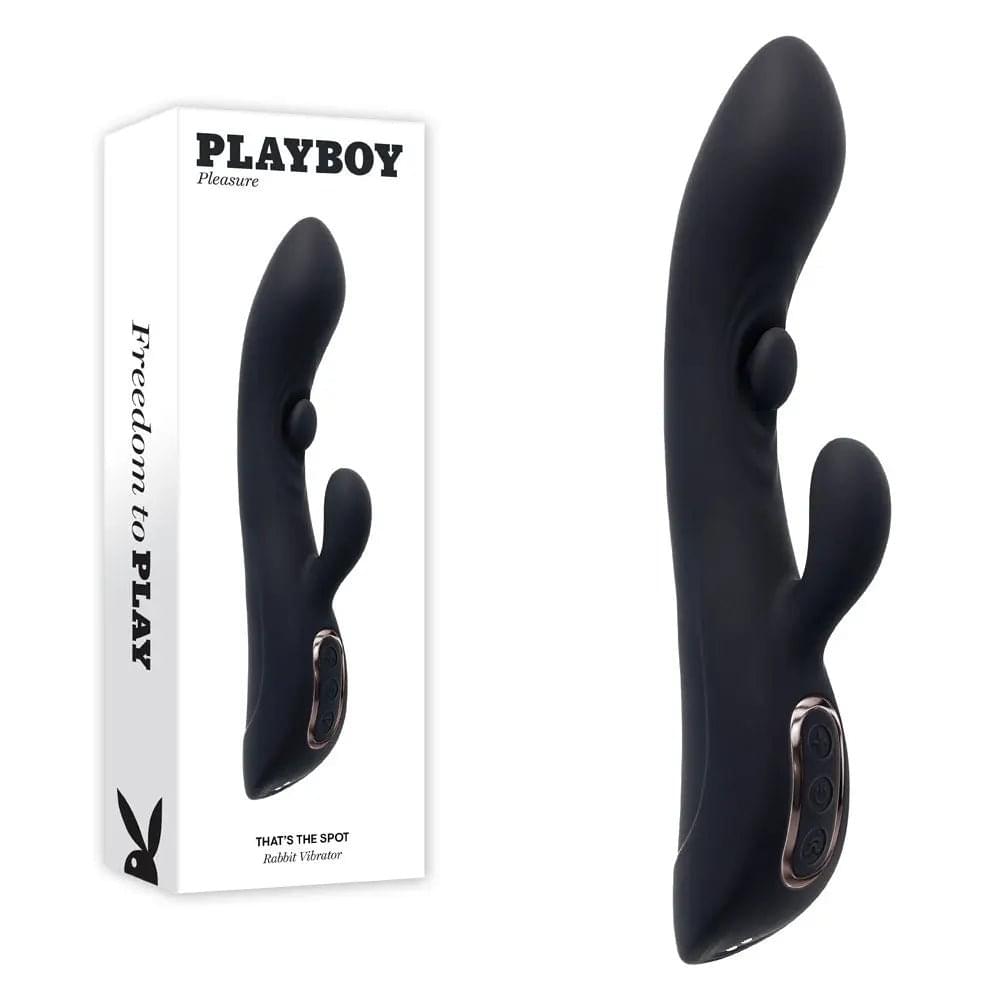 Playboy Pleasure THATS THE SPOT -  23.3 cm USB Rechargeable Rabbit Vibrator with G-Spot Tapper Playboy Pleasure Discreet Intimate Essentials.