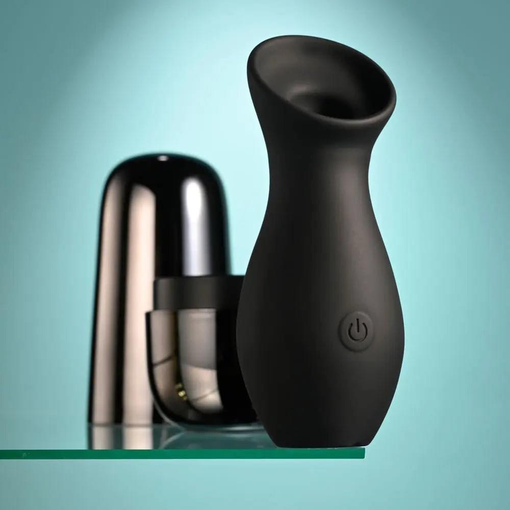 Playboy Pleasure THE JET SET - SUCKER -  10.3 cm Sucking Stimulator with Rechargeable Charging Case Playboy Pleasure Discreet Intimate Essentials.
