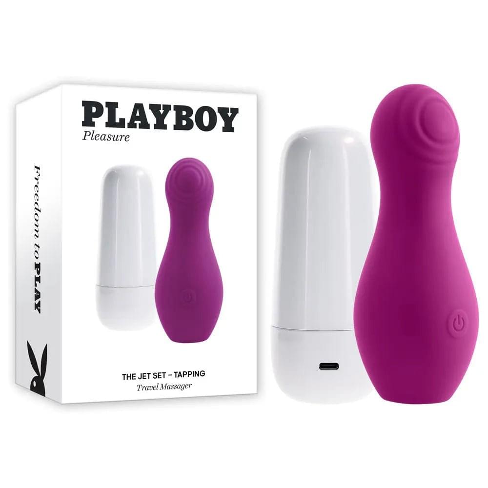 Playboy Pleasure THE JET SET - TAPPING -  10.2 cm Tapping Stimulator with Charging Case Playboy Pleasure Discreet Intimate Essentials.