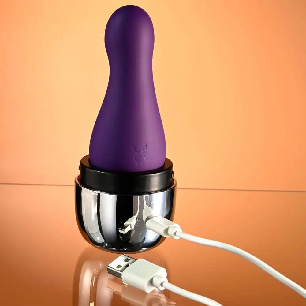 Playboy Pleasure THE JET SET - VIBRATOR -  10.2 cm Vibrator with Self Charging Case Playboy Pleasure Discreet Intimate Essentials.