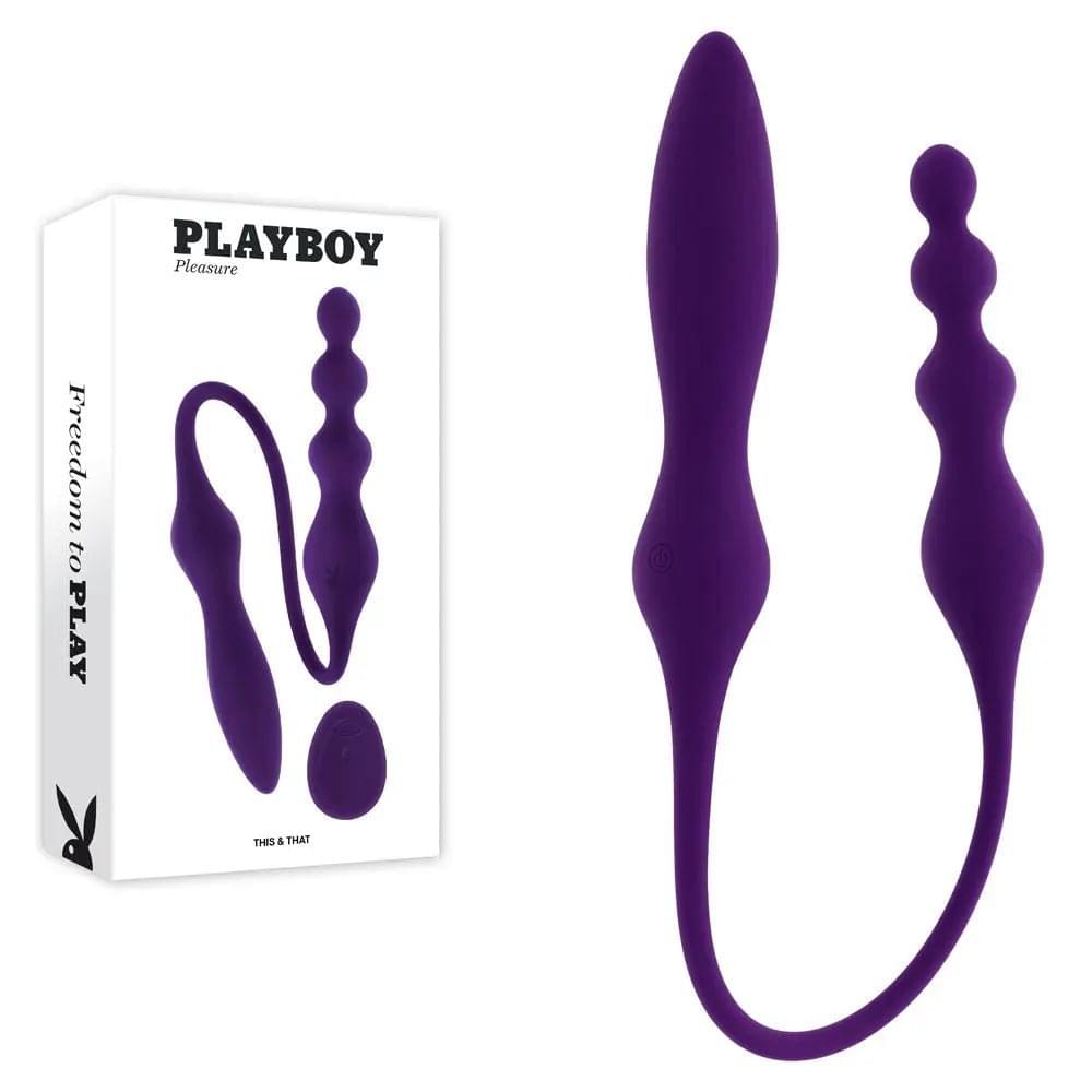 Playboy Pleasure THIS & THAT -  60 cm USB Rechargeable Flexible Dual Ended Vibrator Playboy Pleasure Discreet Intimate Essentials.