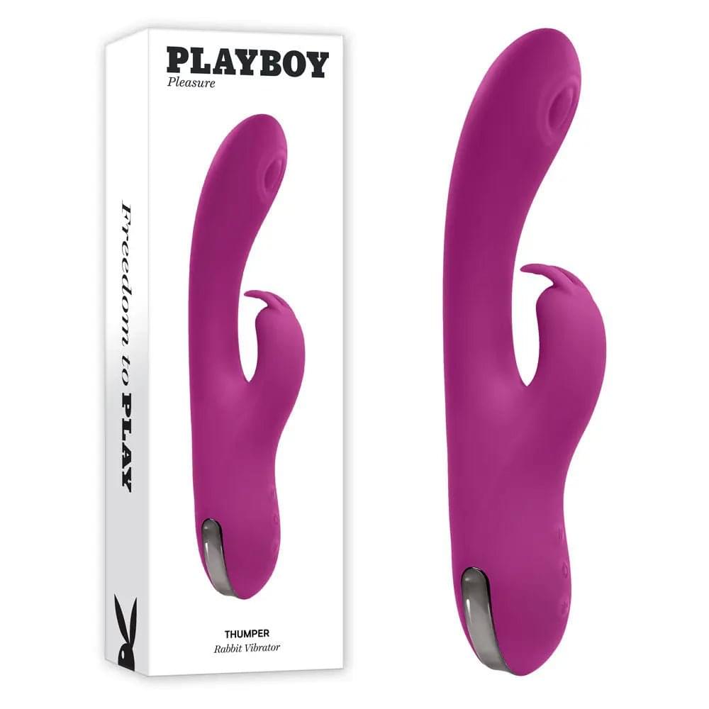 Playboy Pleasure THUMPER -  21.9 cm USB Rechargeable Rabbit Vibrator Playboy Pleasure Discreet Intimate Essentials.