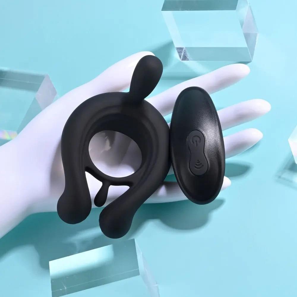 Playboy Pleasure TRIPLE PLAY -  USB Rechargeable Cock Ring with Wireless Remote Playboy Pleasure Discreet Intimate Essentials.