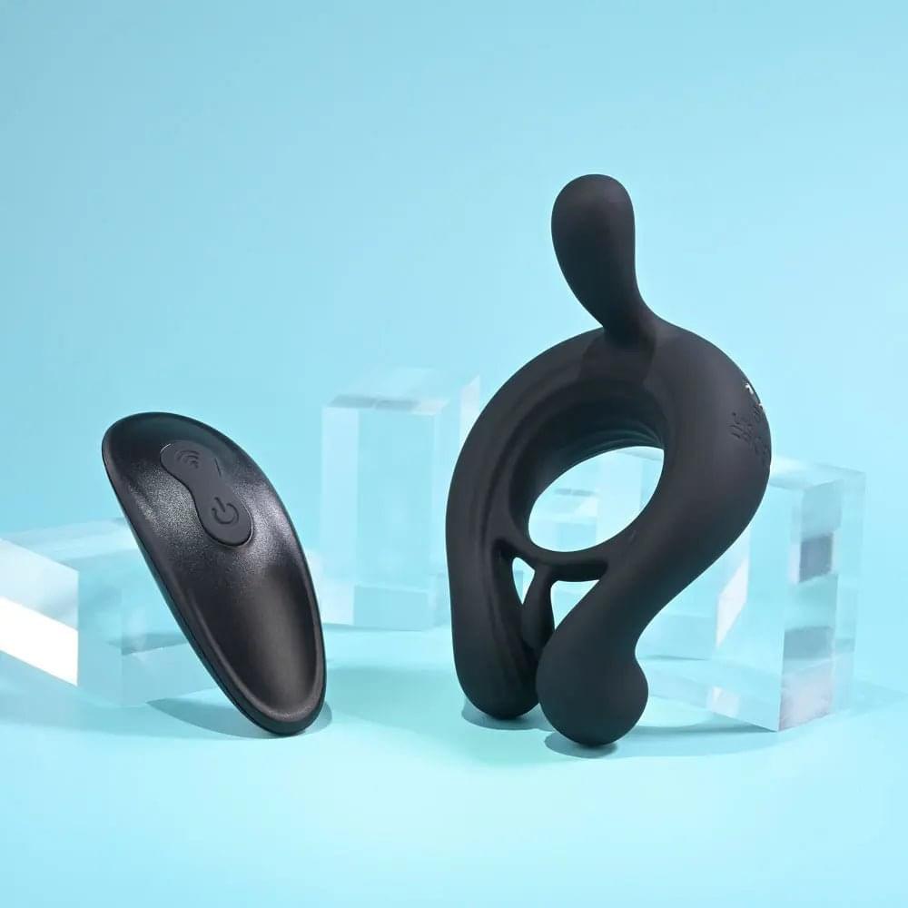 Playboy Pleasure TRIPLE PLAY -  USB Rechargeable Cock Ring with Wireless Remote Playboy Pleasure Discreet Intimate Essentials.