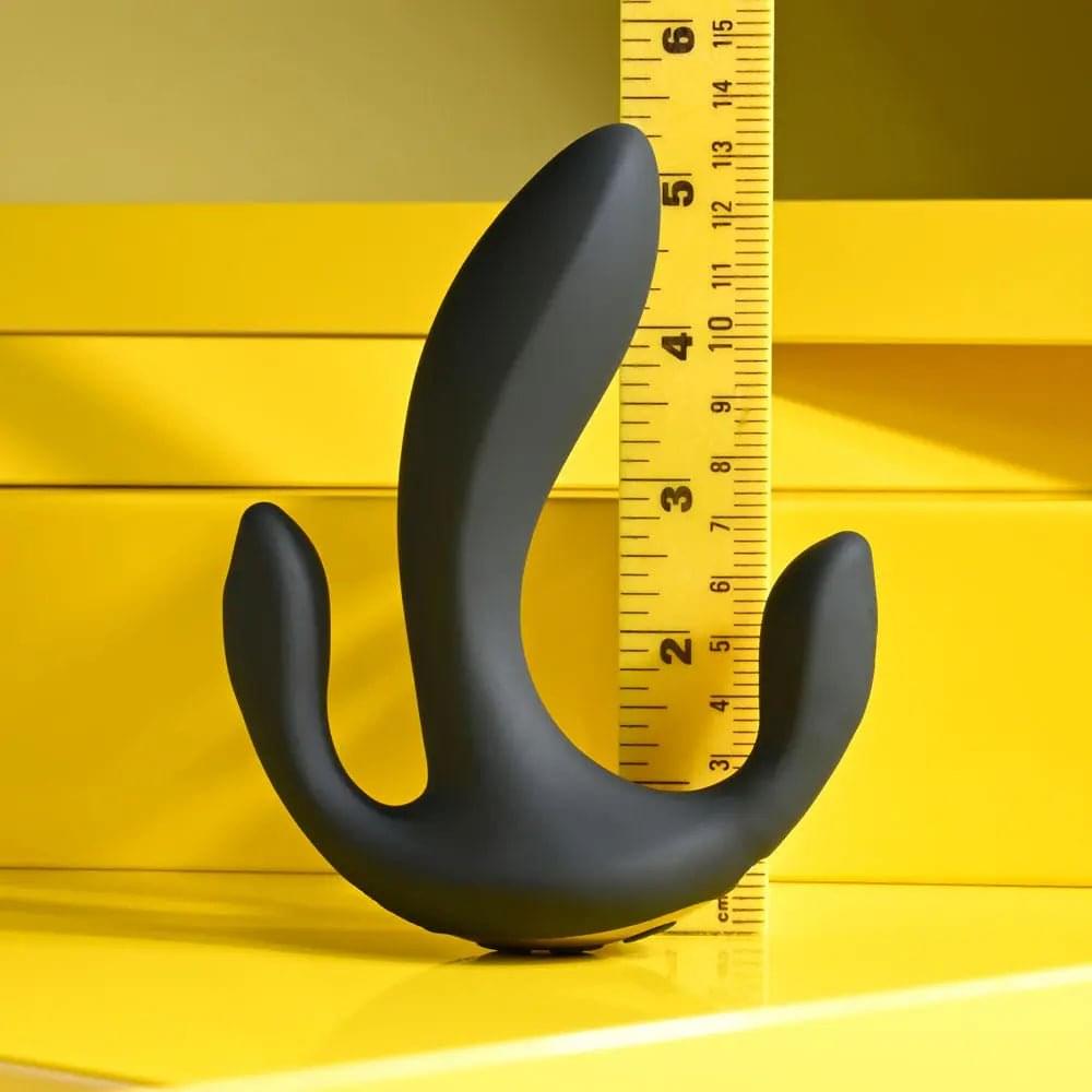 Playboy Pleasure TRIPLE THREAT -  USB Rechargeable Triple Probe Vibrator Playboy Pleasure Discreet Intimate Essentials.
