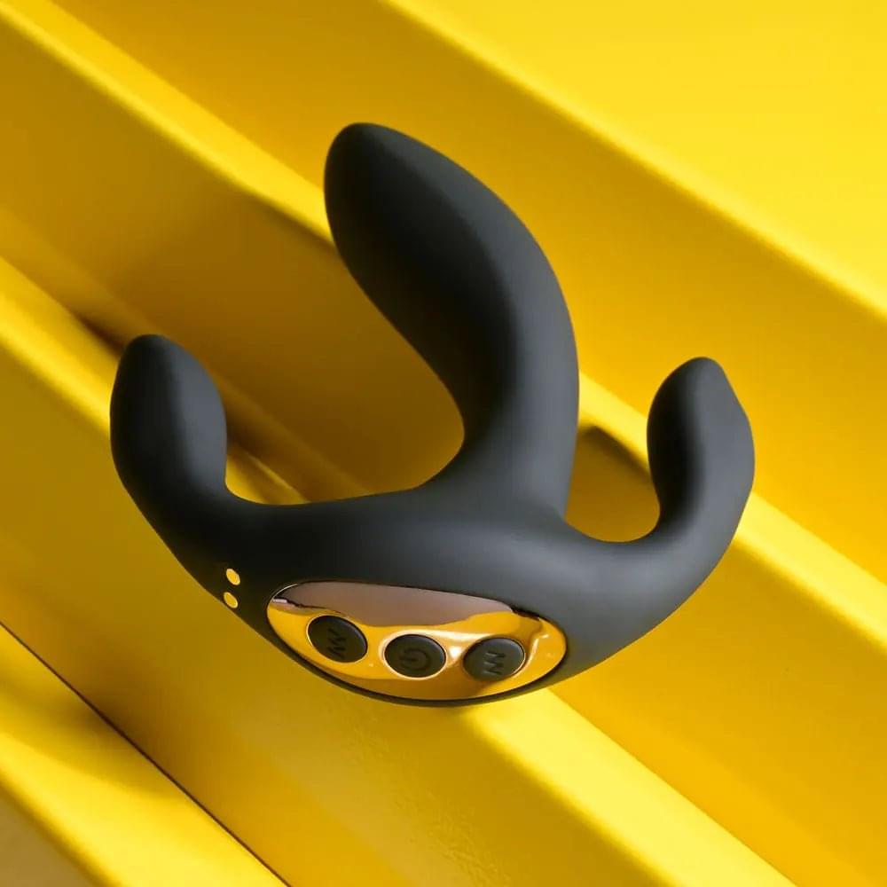 Playboy Pleasure TRIPLE THREAT -  USB Rechargeable Triple Probe Vibrator Playboy Pleasure Discreet Intimate Essentials.