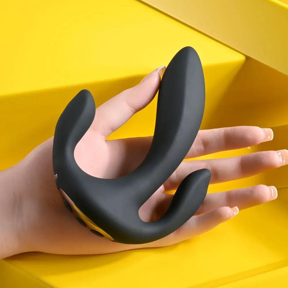 Playboy Pleasure TRIPLE THREAT -  USB Rechargeable Triple Probe Vibrator Playboy Pleasure Discreet Intimate Essentials.