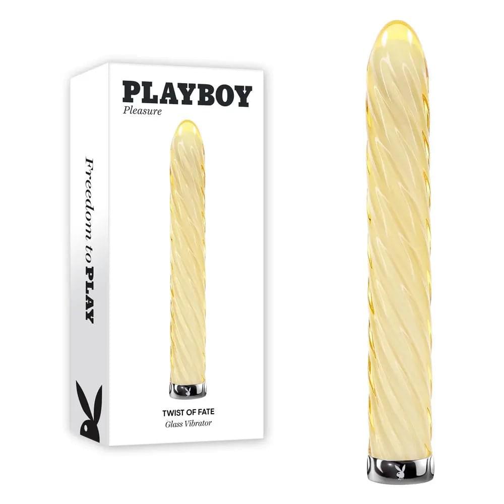 Playboy Pleasure TWIST OF FATE -  Glass 17.5 cm USB Rechargeable Vibrator Playboy Pleasure Discreet Intimate Essentials.