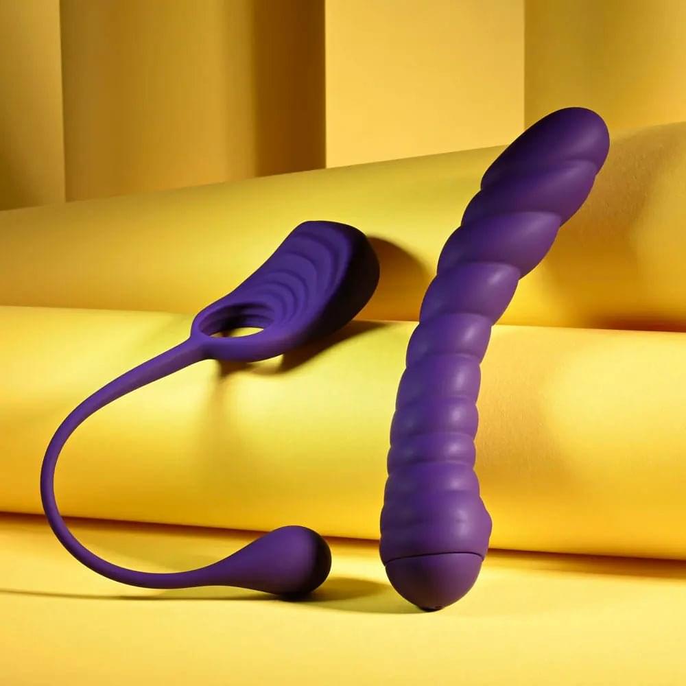 Playboy Pleasure TWISTED PLAYGROUND -  USB Rechargeable Vibrator and Cock Ring Kit Playboy Pleasure Discreet Intimate Essentials.