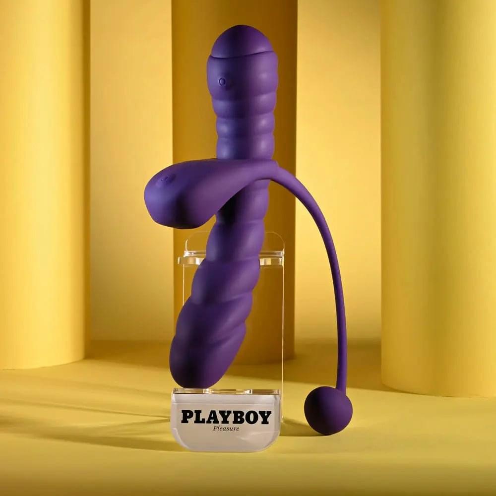 Playboy Pleasure TWISTED PLAYGROUND -  USB Rechargeable Vibrator and Cock Ring Kit Playboy Pleasure Discreet Intimate Essentials.