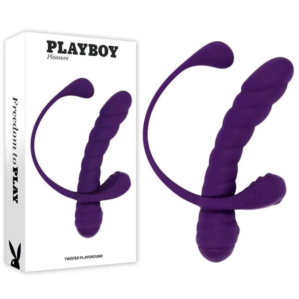 Playboy Pleasure TWISTED PLAYGROUND -  USB Rechargeable Vibrator and Cock Ring Kit Playboy Pleasure Discreet Intimate Essentials.